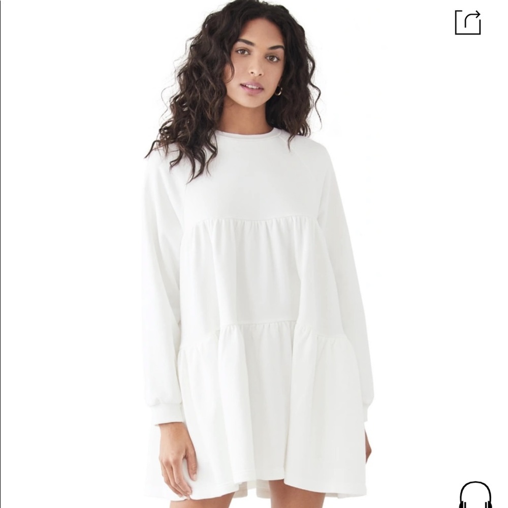 Cynthia Rowley Vail Long-sleeve Sweatshirt Dress In White